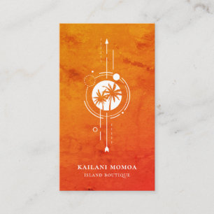 Moderne Geometrische Palm Tree Beach Logo Visitekaartje