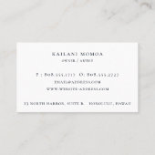 Moderne geometrische palmboombeugel (Beach Logo Bu Visitekaartje (Achterkant)