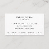 Moderne geometrische palmboombeugel (Beach Logo Bu Visitekaartje (Achterkant)