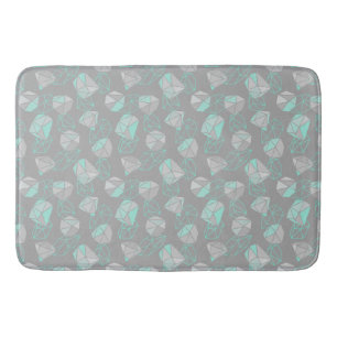 Moderne geometrische Pareltjes Patroon grijs en Aq Badmat