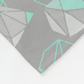 Moderne geometrische Pareltjes Patroon grijs en Aq Fleece Deken (Hoek)