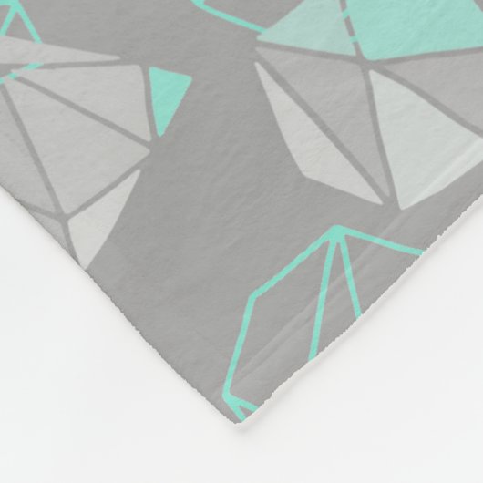 Moderne geometrische Pareltjes Patroon grijs en Aq Fleece Deken (Hoek)