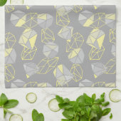 Moderne geometrische Pareltjes Patroon grijs en ge Theedoek (Gevouwen)