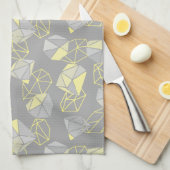 Moderne geometrische Pareltjes Patroon grijs en ge Theedoek (Quarter Fold)