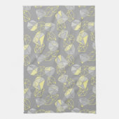 Moderne geometrische Pareltjes Patroon grijs en ge Theedoek (Verticaal)