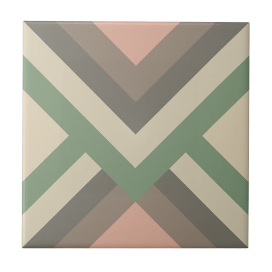 Moderne geometrische pasteelkleuren tegeltje (Voorkant)