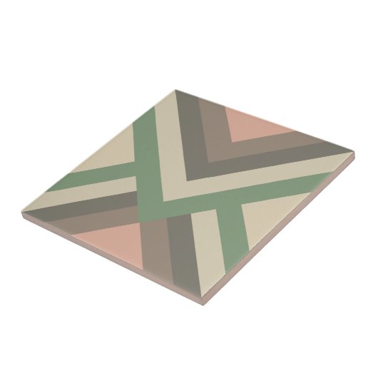 Moderne geometrische pasteelkleuren tegeltje (Zijkant)