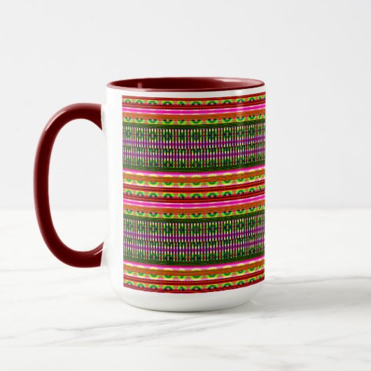 Moderne Geometrische Pastel Vintage Mok (Links)