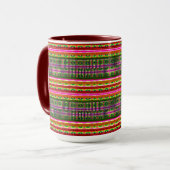 Moderne Geometrische Pastel Vintage Mok (Voorkant links)