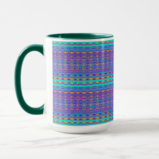 Moderne Geometrische Pastel Vintage Mok (Links)