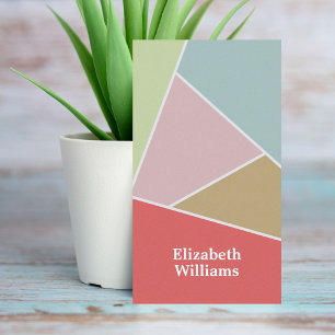 Moderne Geometrische Pastelkleurige Consultant Visitekaartje