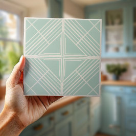 Moderne Geometrische Pat#7 Zeegroen ID1192 Tegeltje
