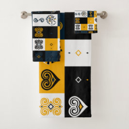 Moderne geometrische patrentrendy geel   bad handdoek