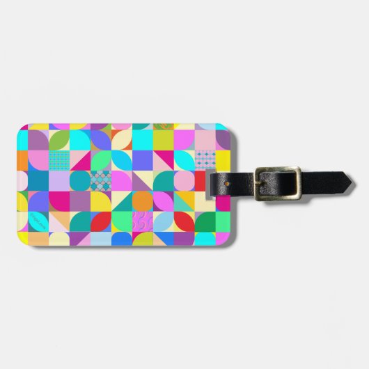 Moderne geometrische patronen Afbeelding Bagagelab Bagagelabel (Voorkant horizontaal)