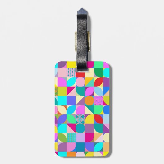 Moderne geometrische patronen Afbeelding Bagagelab Bagagelabel (Achterkant verticaal)