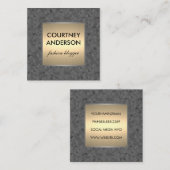 Moderne geometrische patronen Gold Metallic Vierkante Visitekaartje (Voorkant / Achterkant)