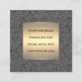 Moderne geometrische patronen Gold Metallic Vierkante Visitekaartje (Achterkant)
