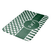 Moderne Geometrische patronen Groene Monogrammen Badmat (Gekanteld)