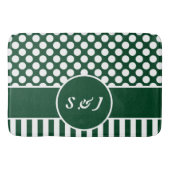 Moderne Geometrische patronen Groene Monogrammen Badmat (Voorkant)