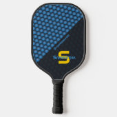 Moderne geometrische patronen IJzerblauw Aangepast Pickleball Paddle (Achterkant)