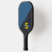 Moderne geometrische patronen IJzerblauw Aangepast Pickleball Paddle (Links)