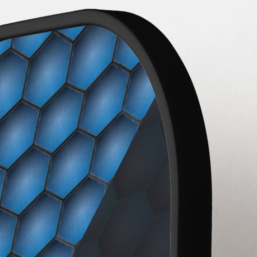 Moderne geometrische patronen IJzerblauw Aangepast Pickleball Paddle (Links Detail)