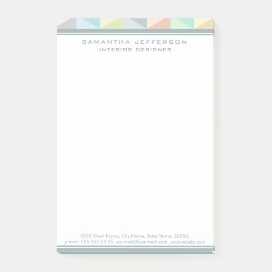 Moderne geometrische patronen Post-it® notes 4 x 6 (Voorkant)