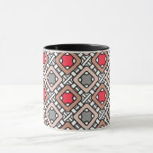 moderne geometrische patroon art deco grijs rood, mok (Midden)