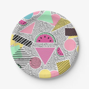Moderne geometrische patroon Memphis-patronen geï Papieren Bordje