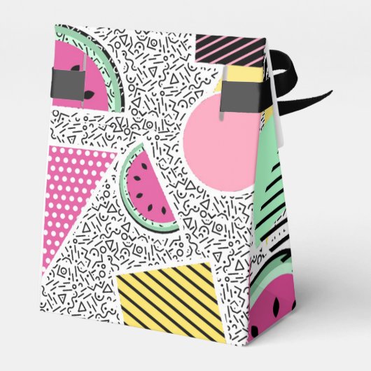 Moderne geometrische patroon Memphis-patronen geïn Bedankdoosjes (Achterkant)