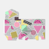 Moderne geometrische patroon Memphis-patronen geïn Bedankdoosjes (Uitgevouwen)