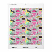 Moderne geometrische patroon Memphis-patronen geïn Etiket (Full Sheet)