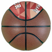 Moderne Geometrische Patroon Teamnaam Nummer Basketbal (Rechts)