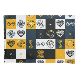 Moderne geometrische patroon trendy geel kussensloop