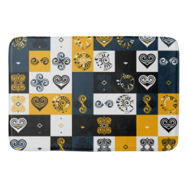 Moderne geometrische patroon trendy gele ronde kus badmat