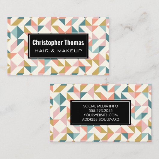 Moderne Geometrische Patroon Visitekaartje (Voorkant / Achterkant)