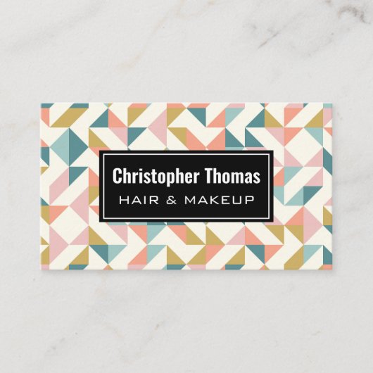 Moderne Geometrische Patroon Visitekaartje (Voorkant)