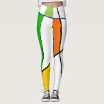 Moderne geometrische patroonkleuren leggings<br><div class="desc">Heldere kleuren groene oranje geelblokken op wit, met zwarte en blauwe lijnen, geometrische gepatterde mode sportgym yoga leggings broek voor vrouwen. Feminine & chic design voor haar. Colorful Yoga Leggings - Yoga Pants - Yoga Clothes - Yoga Clothing - Women's Leggings - Leggings voor meisjes - Geometrische Leggings</div>