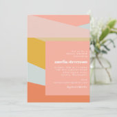 Moderne Geometrische perzerkastel Vrijgezellenfees Kaart (Staand voorkant)