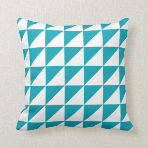 Moderne geometrische piloot in Aqua Blue Kussen
