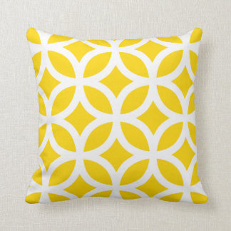 Moderne geometrische piloot in Freesia Yellow Kussen