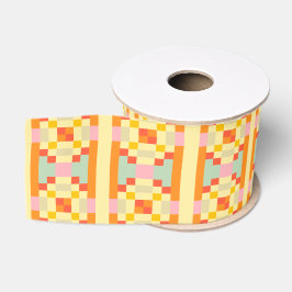 Moderne geometrische pixelkunst naadloos patroon grosgrain lint