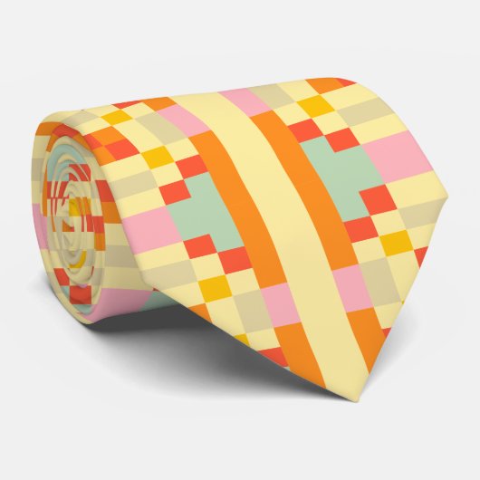 Moderne geometrische pixelkunst naadloos patroon stropdas (Opgerold)