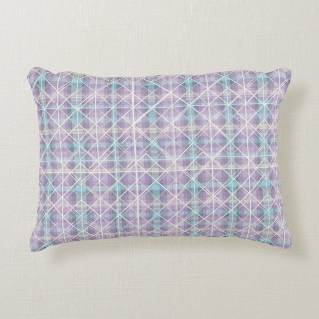 Moderne Geometrische Plaid Patroon Accent Kussen (Voorkant)