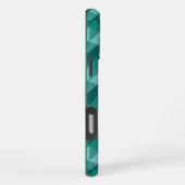 Moderne geometrische polygoon teal turquoise monog iPhone hoesje (Rechterkant)