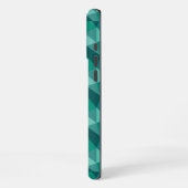 Moderne geometrische polygoon teal turquoise monog iPhone hoesje (Linkerkant)