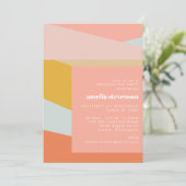 Moderne Geometrische proefpasta-afstudeerpartij Kaart (Staand voorkant)