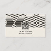 Moderne geometrische QR-code Visitekaartje (Voorkant)