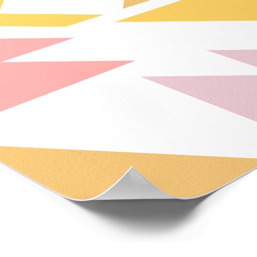 Moderne geometrische quilt Design Pattern in Yello Poster (Hoek)