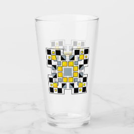 Moderne Geometrische Quilt Patroon Kunst Glas
